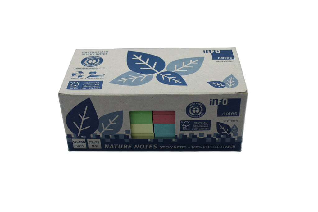 Haftnotizen Info Nature Notes, pastell, 75 x 75mm, selbstklebend, 12x 100 Blatt