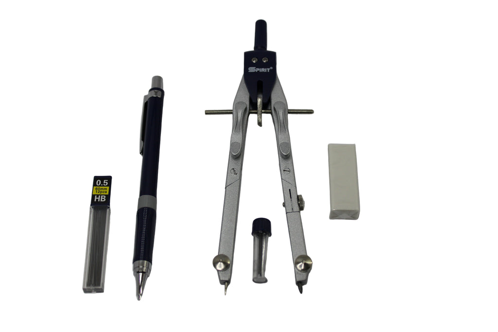 Spirit Zirkel Architect, 5-teilig, Schnellverstellzirkel, blau, mit Druckbleistift