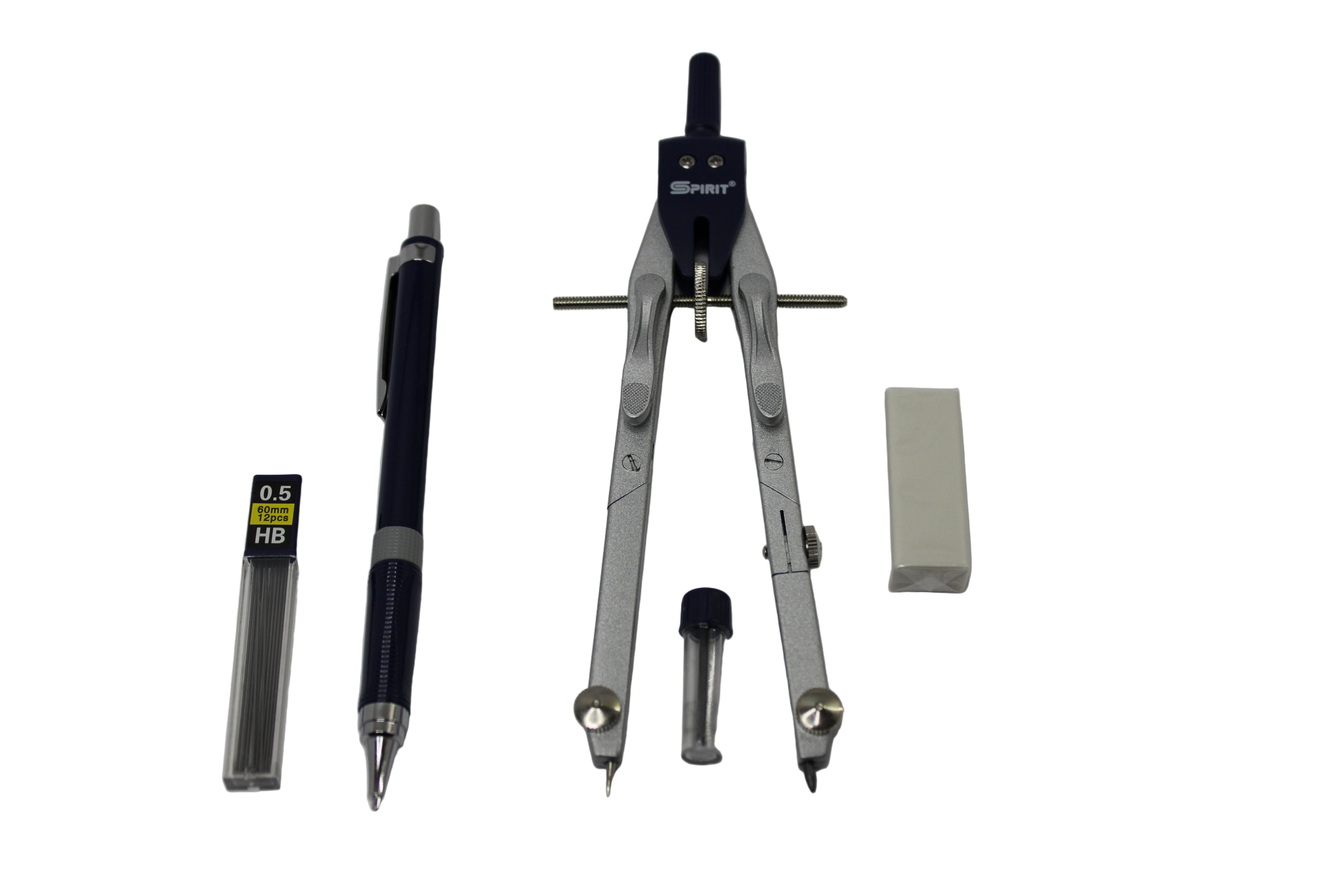 Spirit Zirkel Architect, 5-teilig, Schnellverstellzirkel, blau, mit Druckbleistift