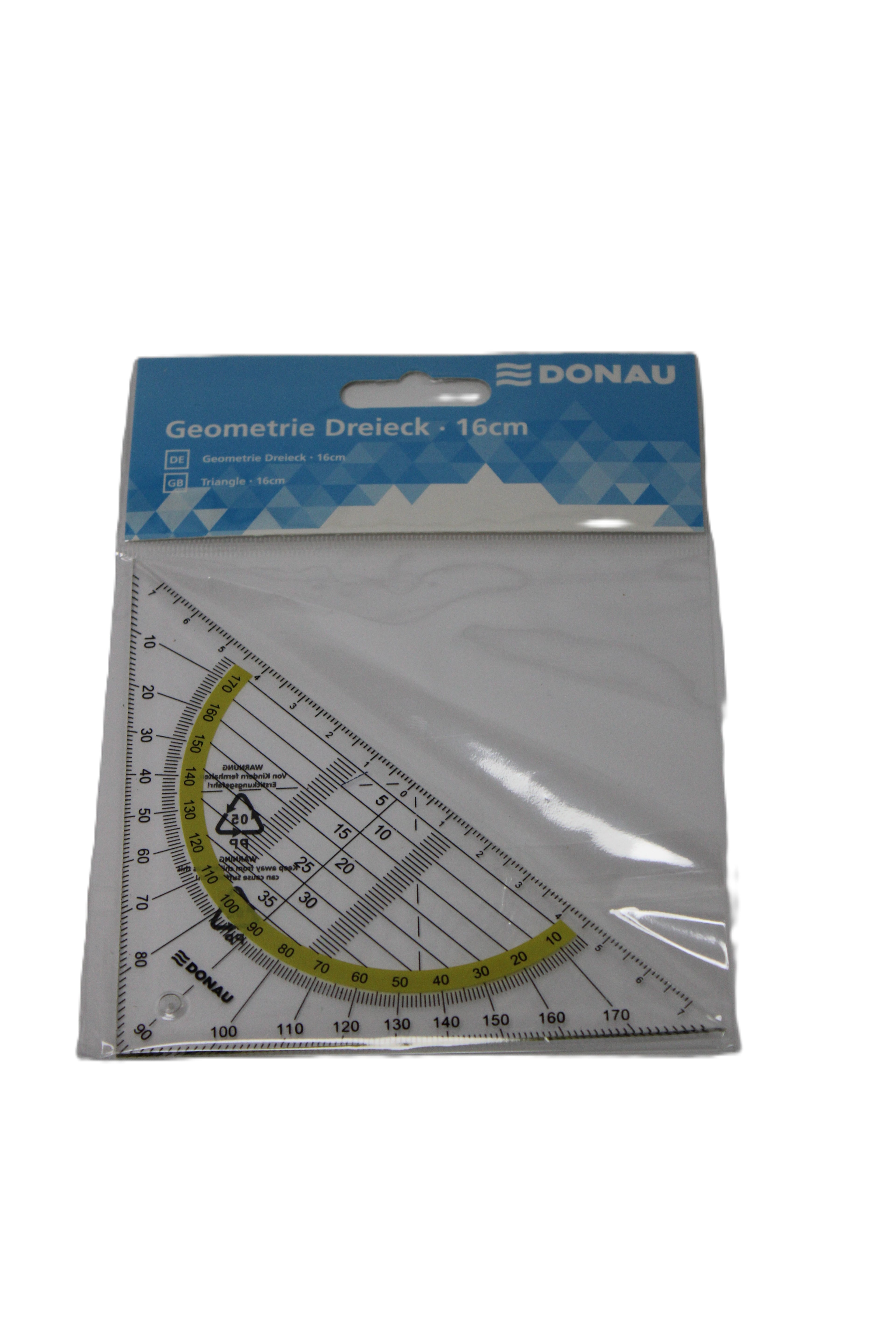 DONAU Geodreieck, 16 cm Hypotenuse