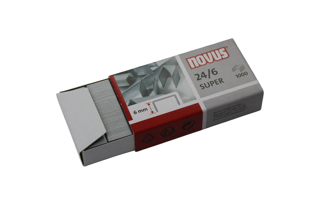 Novus Heftklammern, Typ 24/6 Super, 2 - 30 Blatt Heftleistung, verzinkt, 1000 Stück