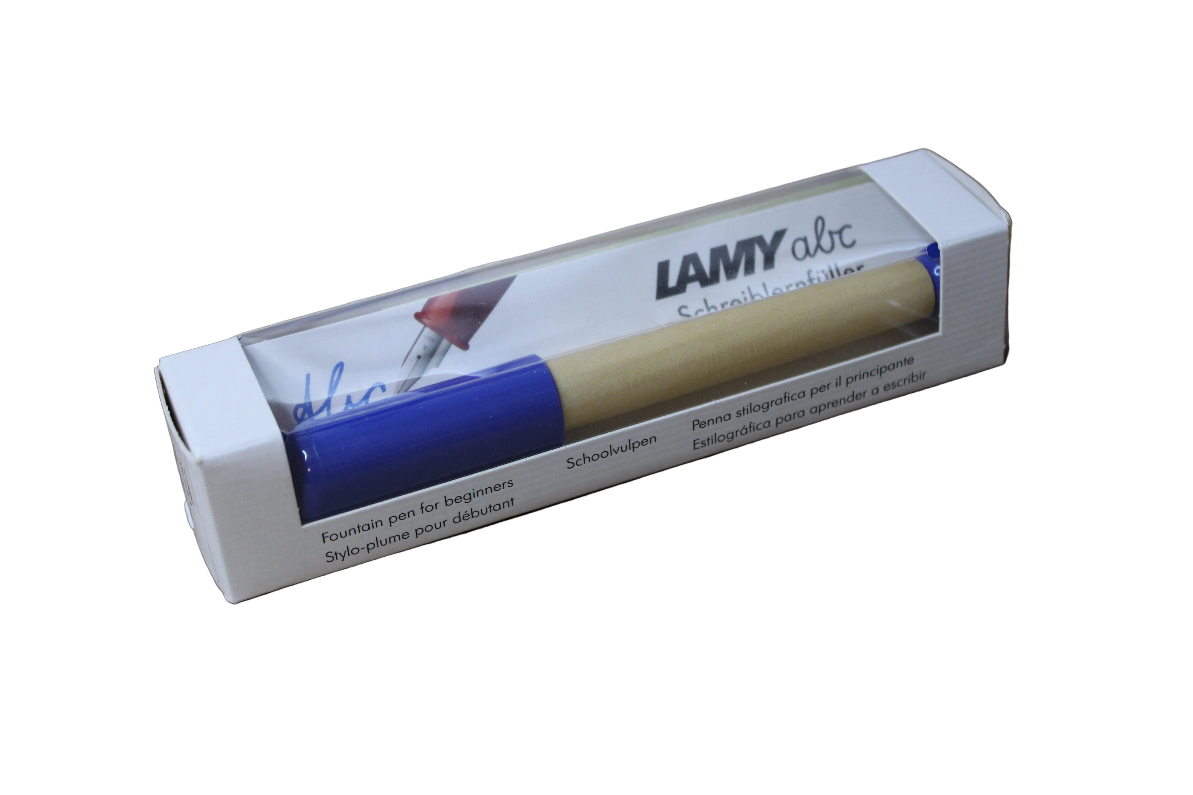 Lamy Füller abc, für Anfänger, Feder A, Lernfüller für Rechtshänder, aus Holz, blau
