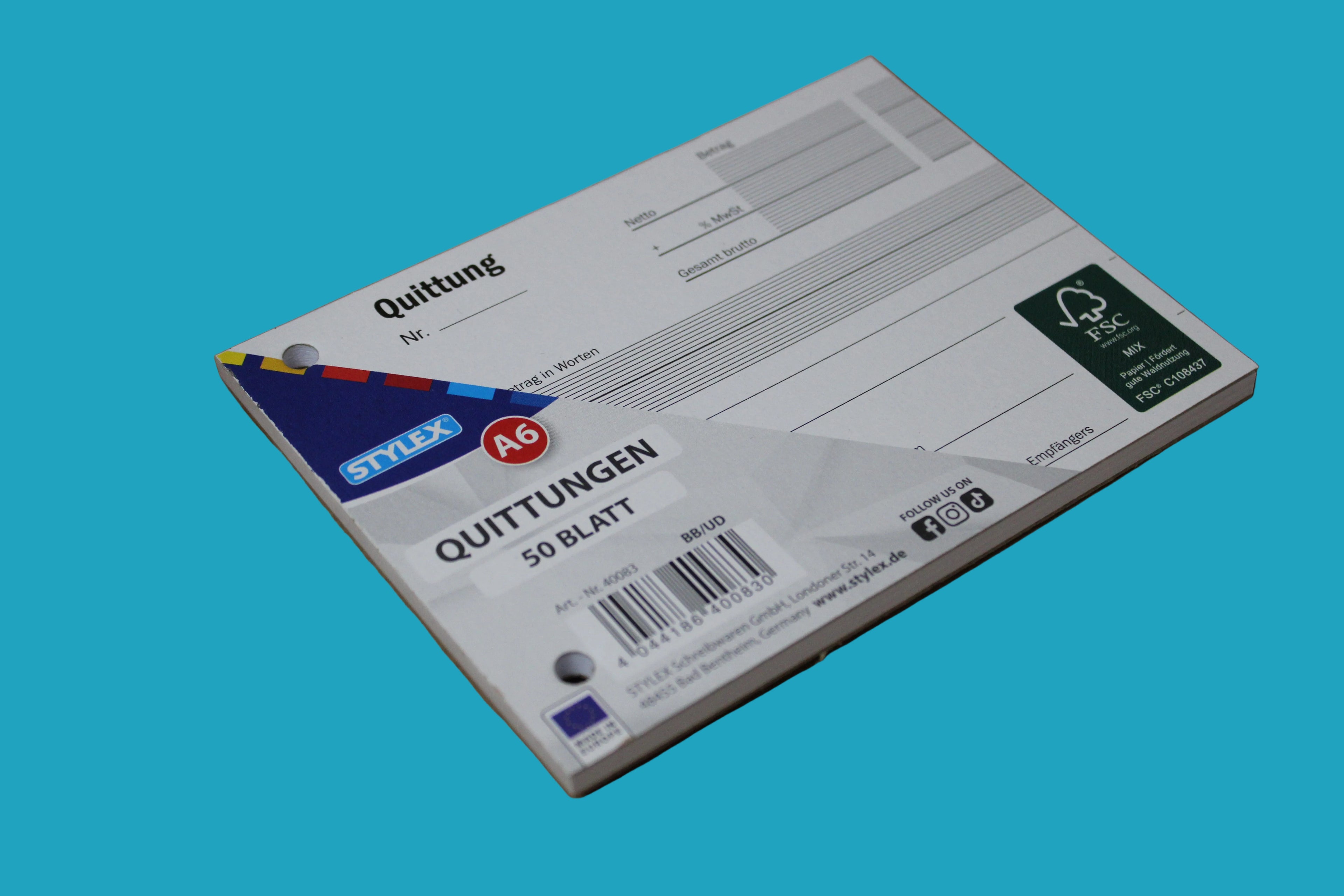 Stylex Quittungen, A6, 50 Blatt, 40083