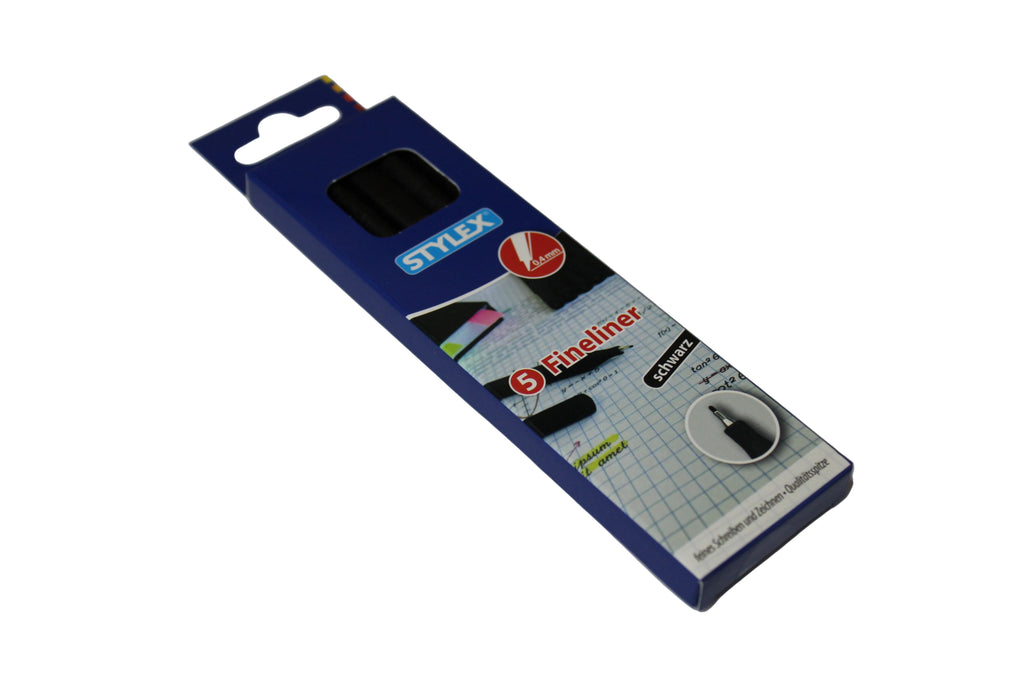 Stylex Fineliner, 5er-Set, 0,4mm, Schwarz, 32619