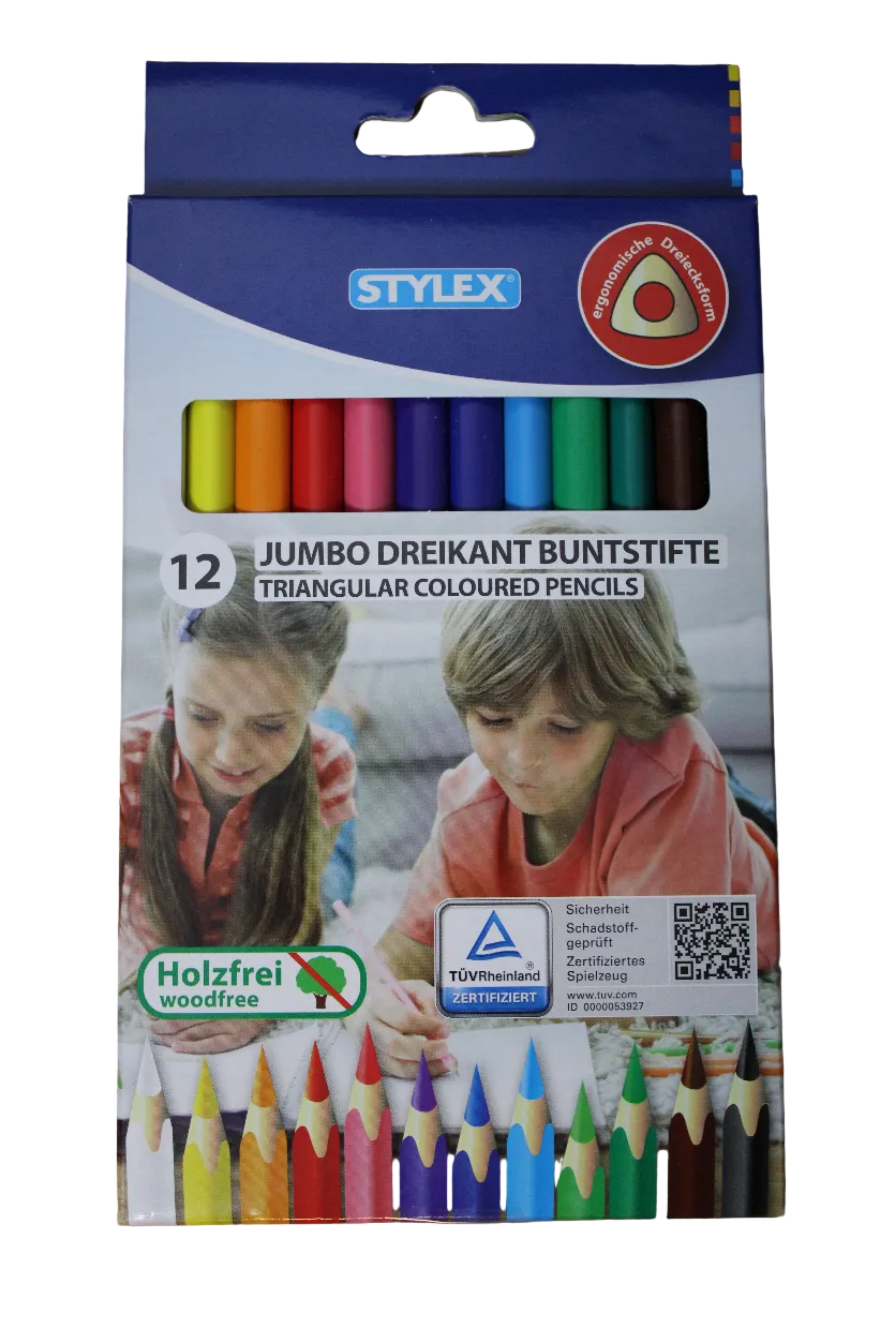 Stylex Jumbo Dreikant Buntstifte, 12er-Set, 25092