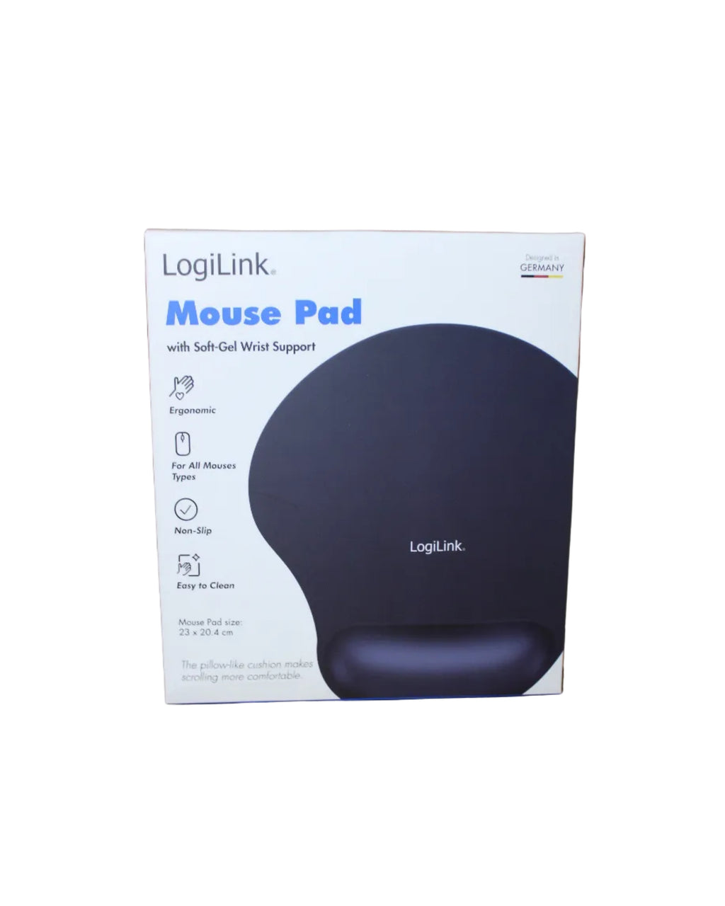 LogiLink Mauspad Gel Mouse Pad, blau, 23 x 20,4 x 2 cm, Stoff, Gel-Handgelenkauflage, ID0027B