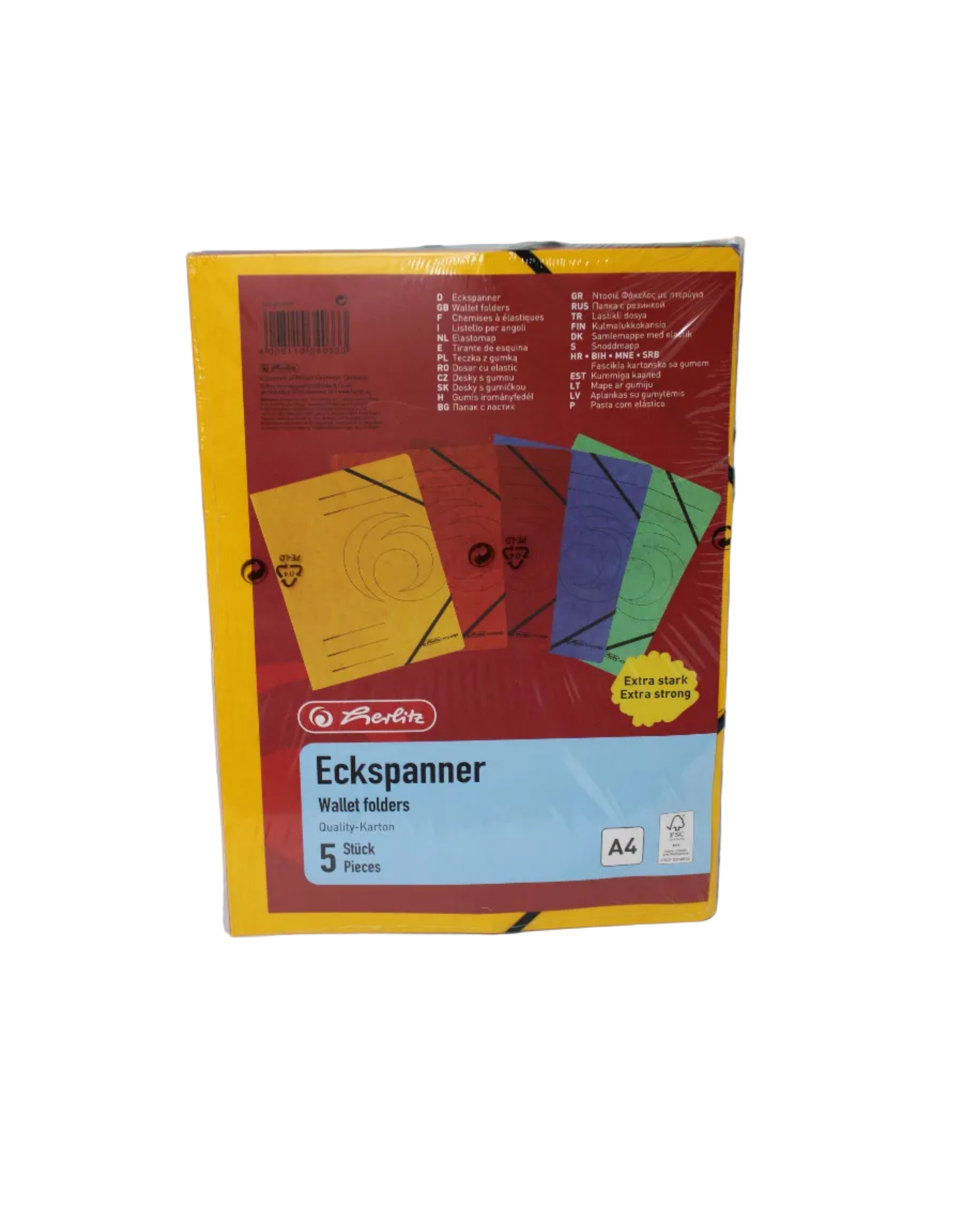 Herlitz Eckspanner, easy orga, A4, Karton, farbig sortiert, 5 Stück, 10902872