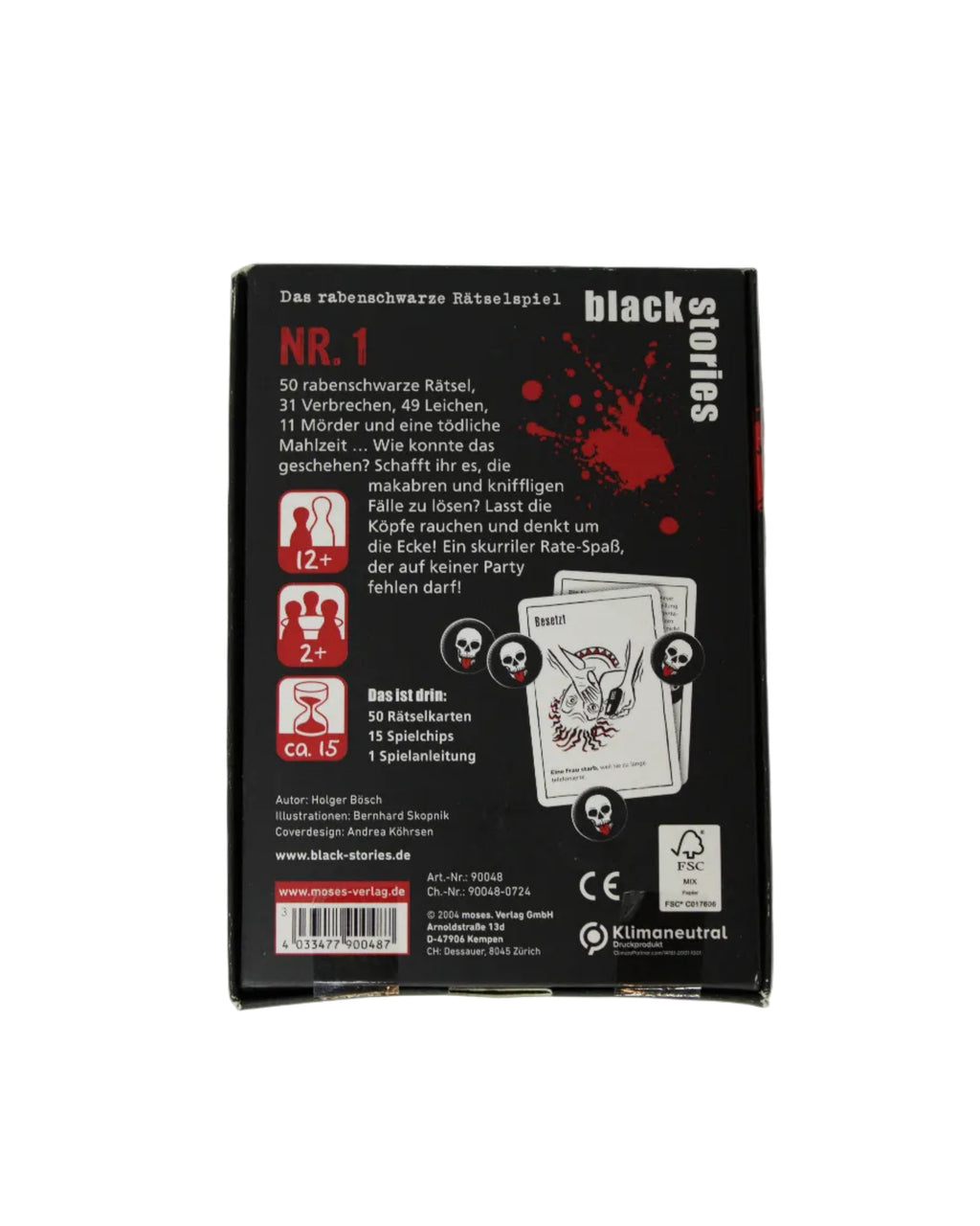 Moses Kartenspiel, black stories Nr. 1, ab 2 Spieler, ab 12 Jahre, 90048