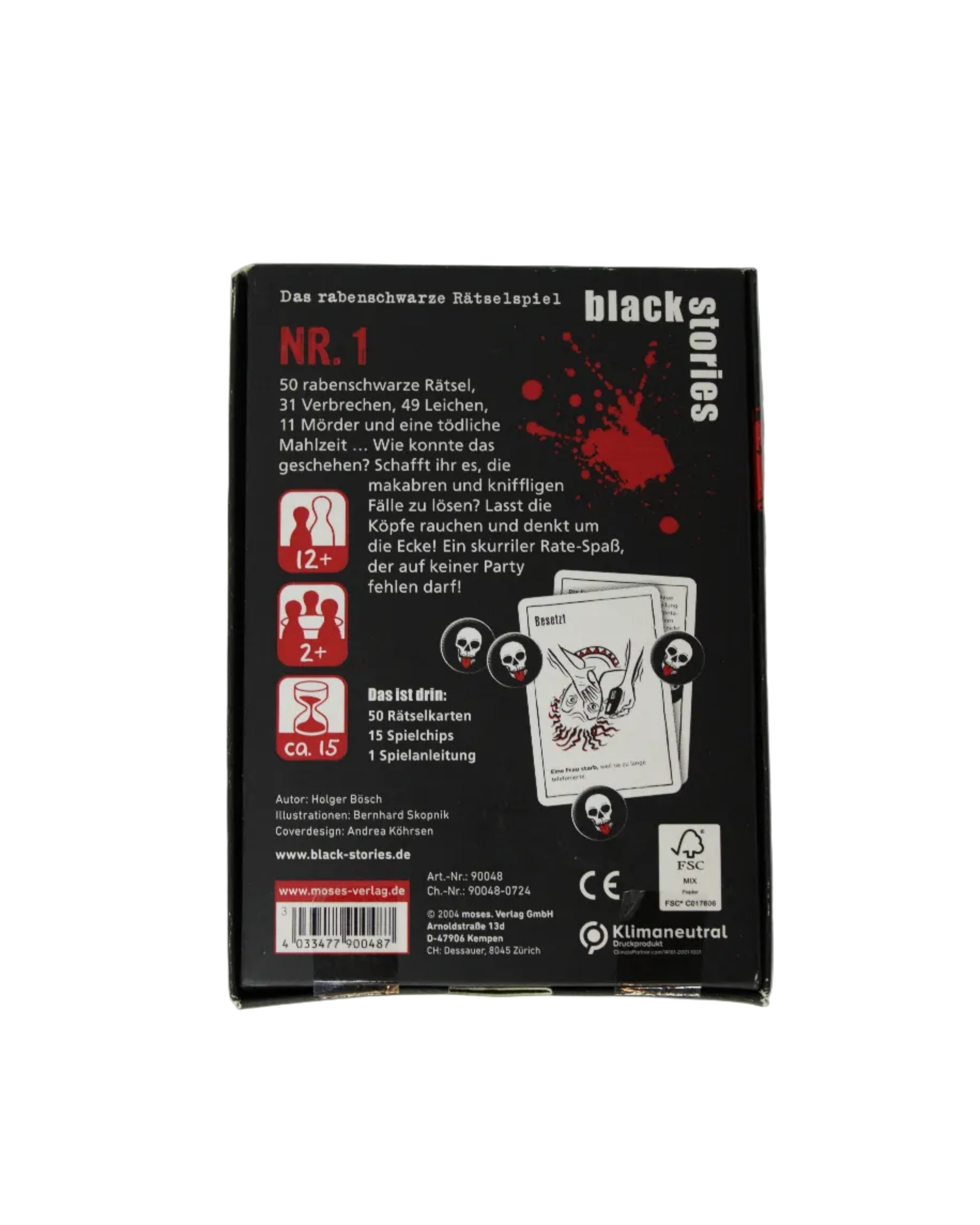 Moses Kartenspiel, black stories Nr. 1, ab 2 Spieler, ab 12 Jahre, 90048