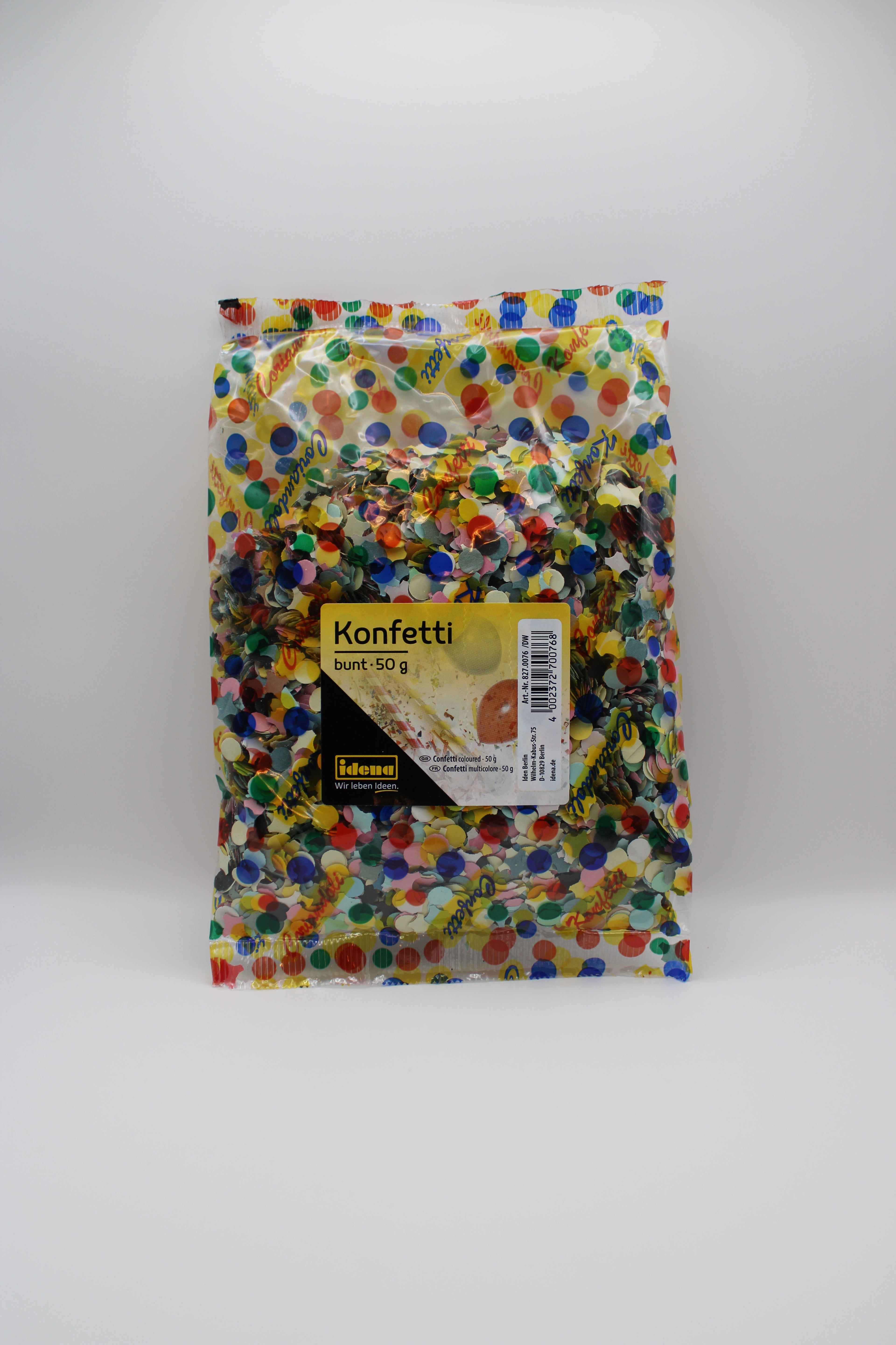 Konfetti Idena, 50g Beutel, rund, bunt, Papier, 8270076