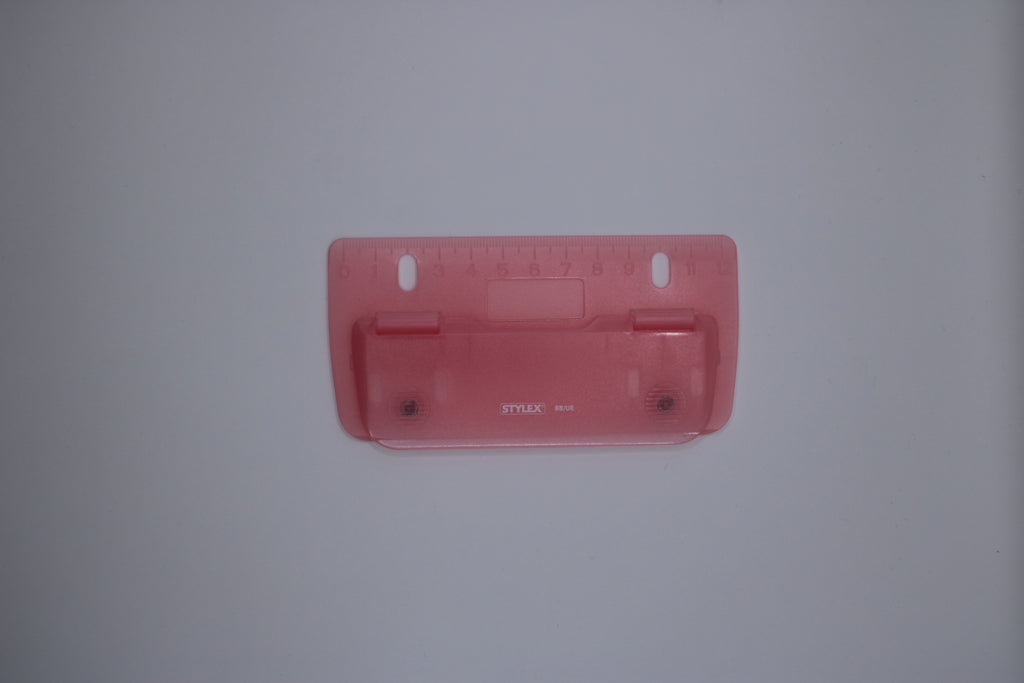 Taschenlocher Stylex, 3 Blatt, farbig sortiert, Kunststoff, 2- fach Lochung, 42662