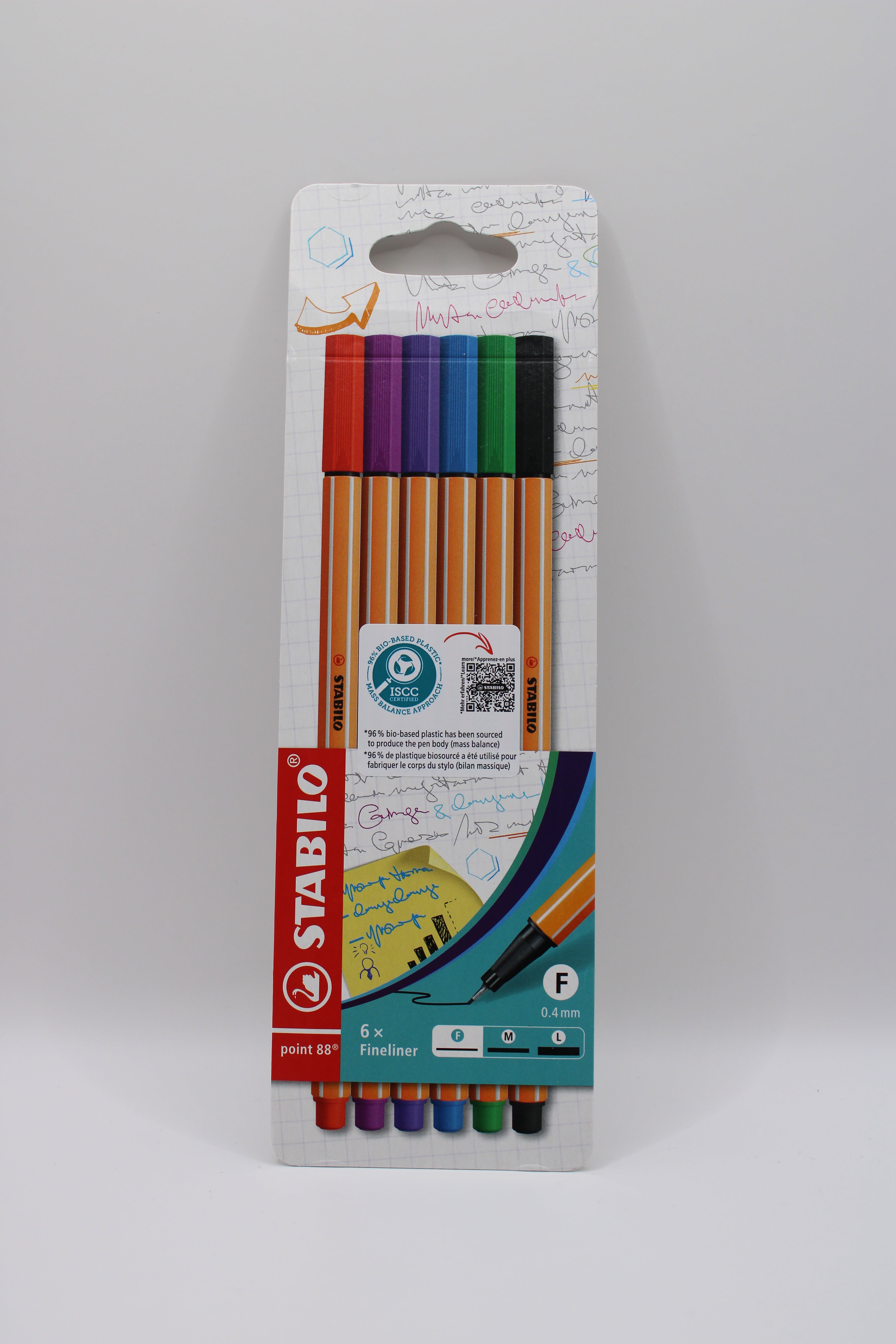 Fineliner Stabilo point 88, bunt, 6x Fineliner, F, 0.4mm EO88/6