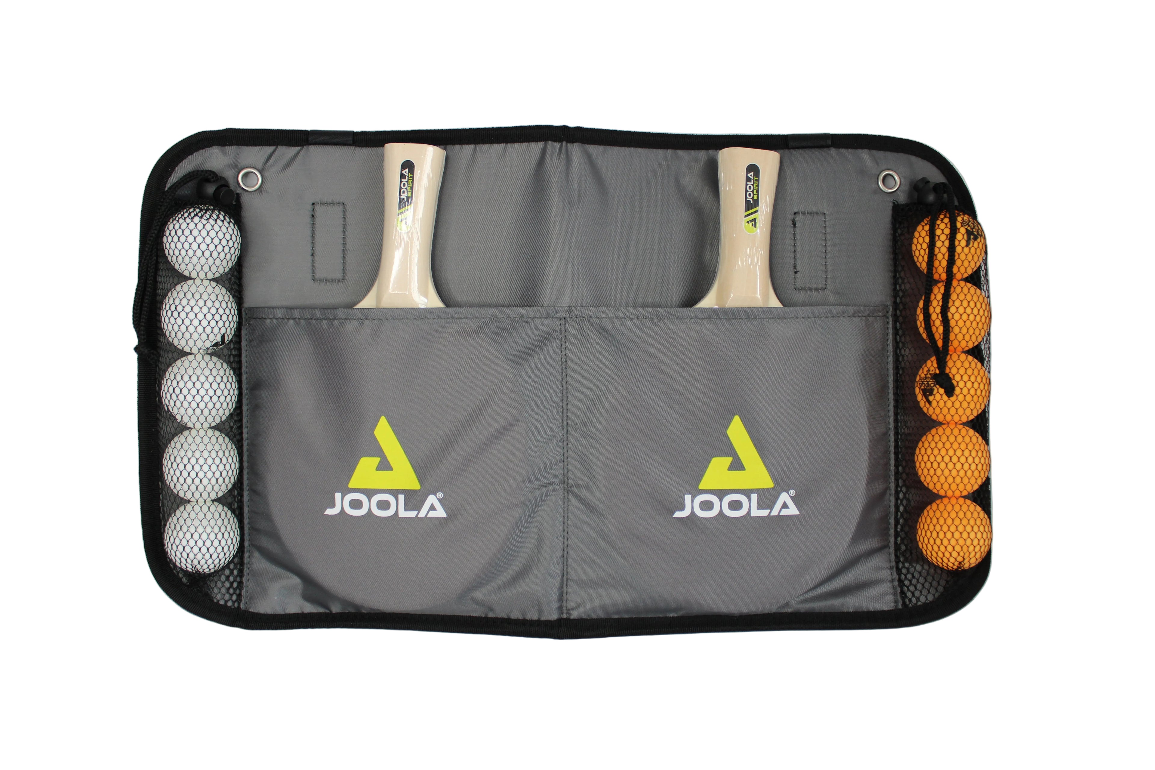Joola Tischtennisschläger Quattro, aus Holz, rot/schwarz, 4 Schläger, 10 Bälle & Transporttasche, 15-teiliges Set