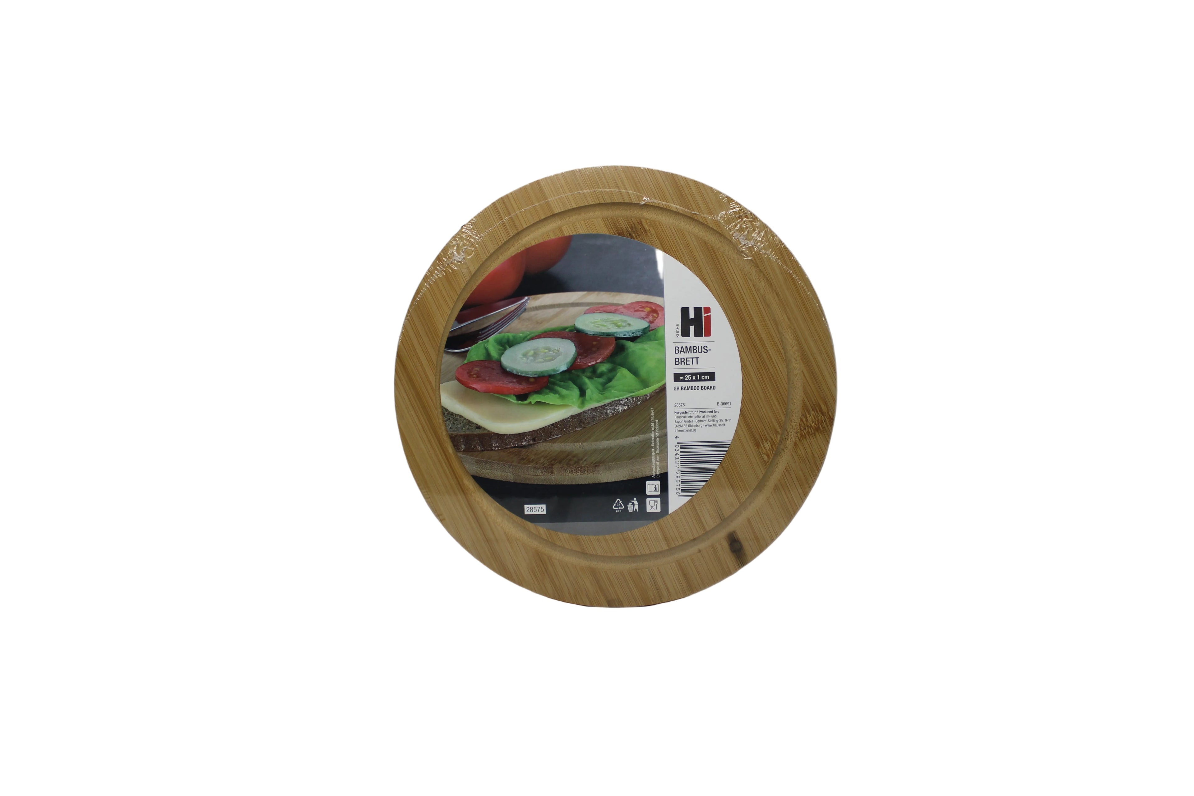 Bambus-Brett HI, Schneidbrett, rund, Ø 25x1cm,
