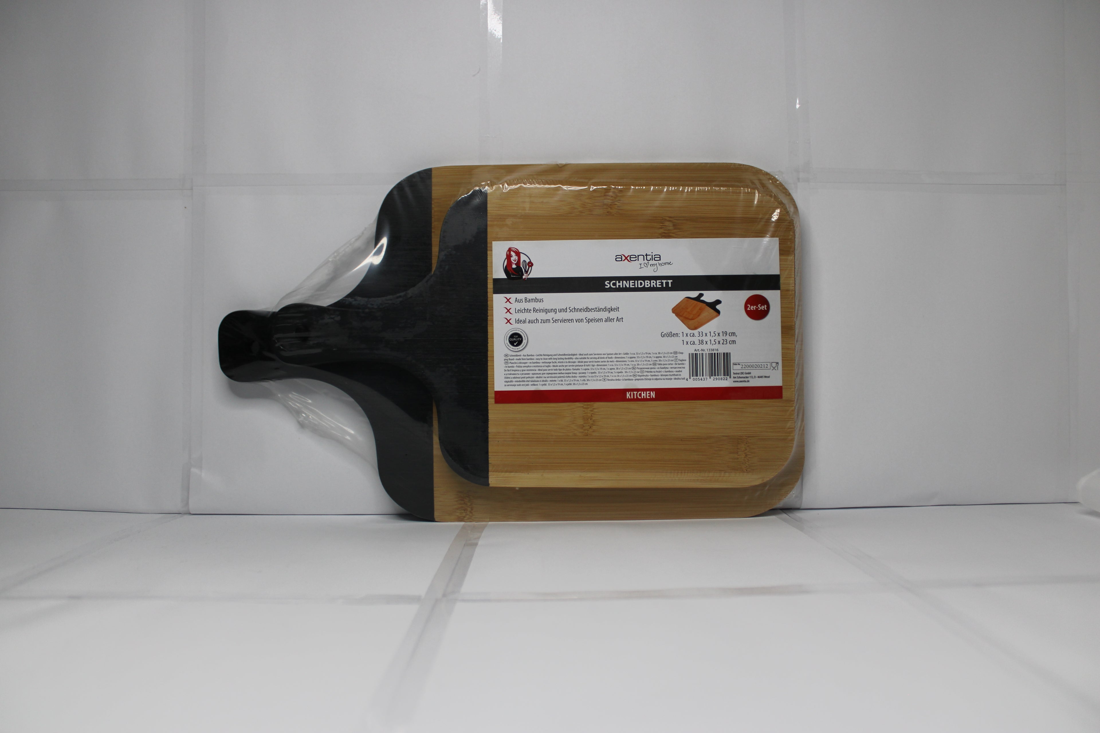 Schneidbrett Axentia, 2er-Set, aus Bambus, 1x 33x1,5x19cm, 1x 38x1,5x23cm