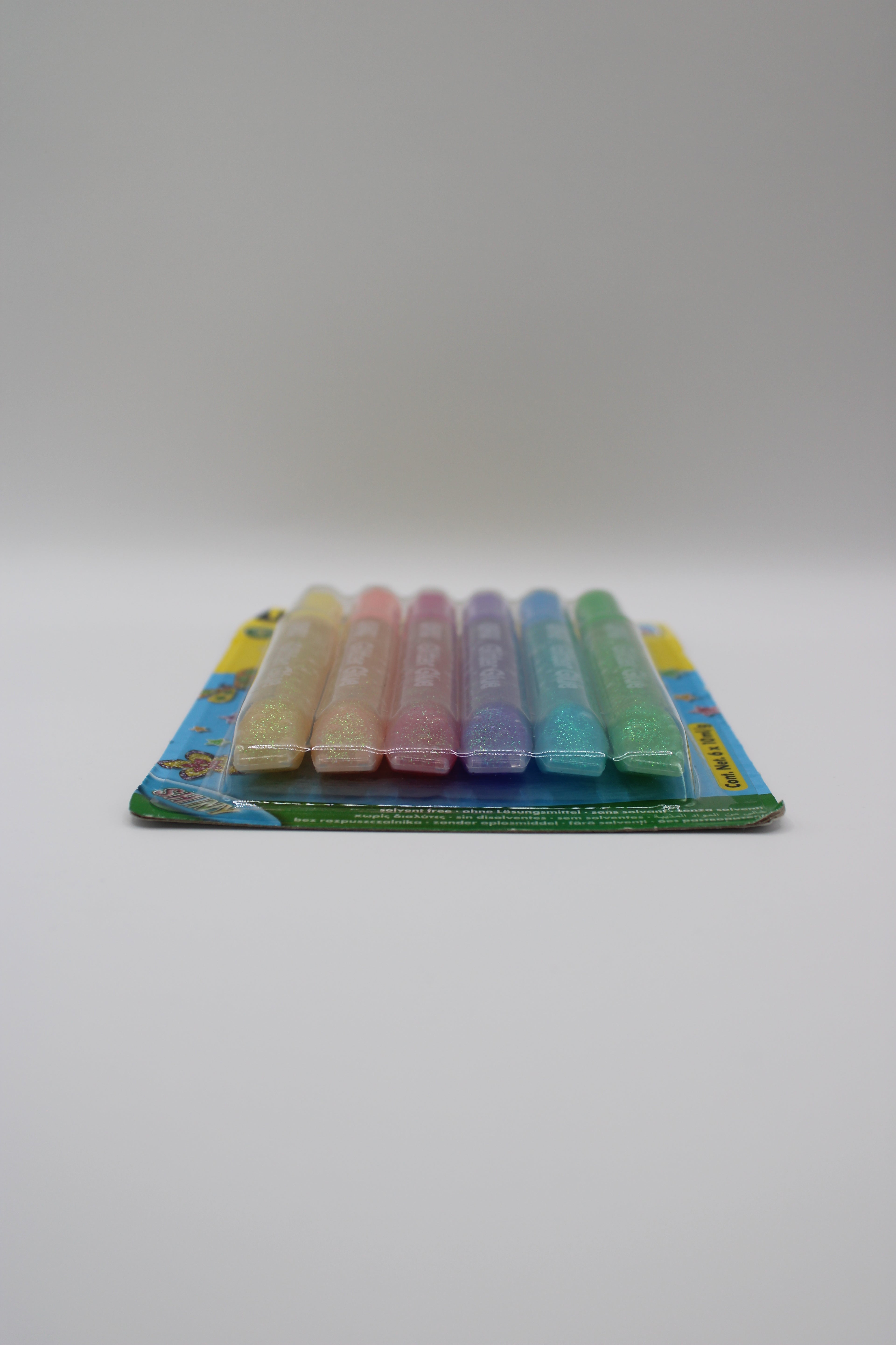UHU YOUNG CREATIV Glitter Glue SHINY, Klebstoff mit Glitzer, 6x 10ml/g, farbig sortiert, für Bastelarbeiten und kreatives Dekorieren, 39110