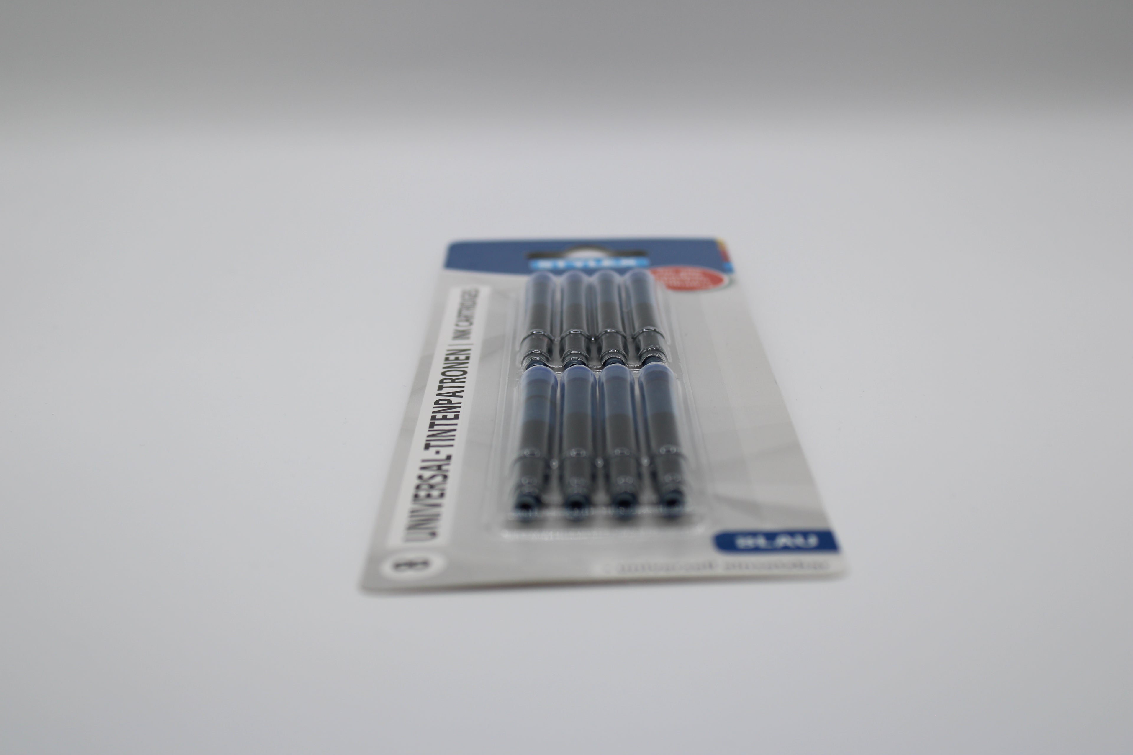 Universal-Tintenpatronen Stylex, Ink Cartridges, 8. Stück, Tinte: Königsblau, geeignet für alle handelsüblichen Füller und Tintenroller, mit Kugelverschluss, 23014