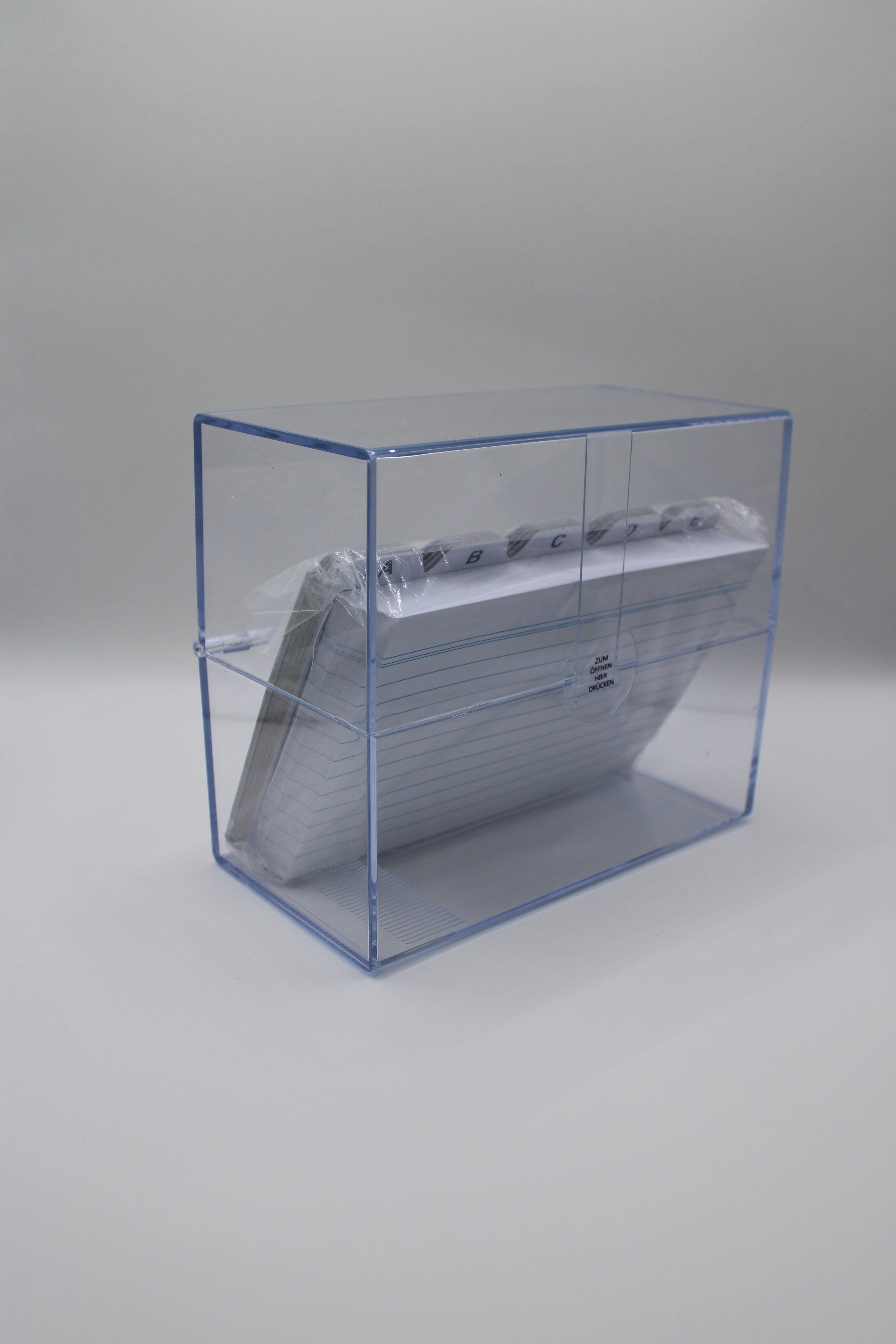 Karteikasten Stylex, DIN A6, inkl. 100 Karteikarten, Register A - Z, transparent, 49972