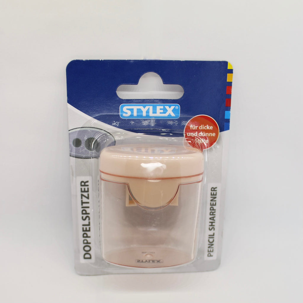 Spitzer Stylex, farbig transparent doppelter Dosenspitzer, Kunststoff